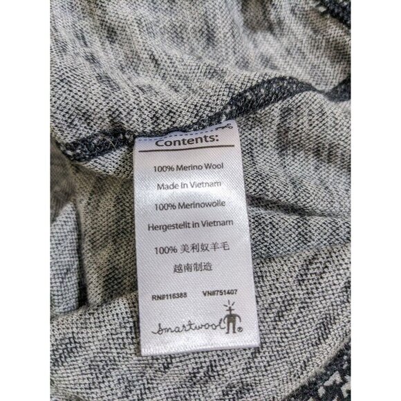 Smartwool Girls S Merino Wool Base Layer Sweater Black Houndstooth Quarter Zip - Picture 7 of 7